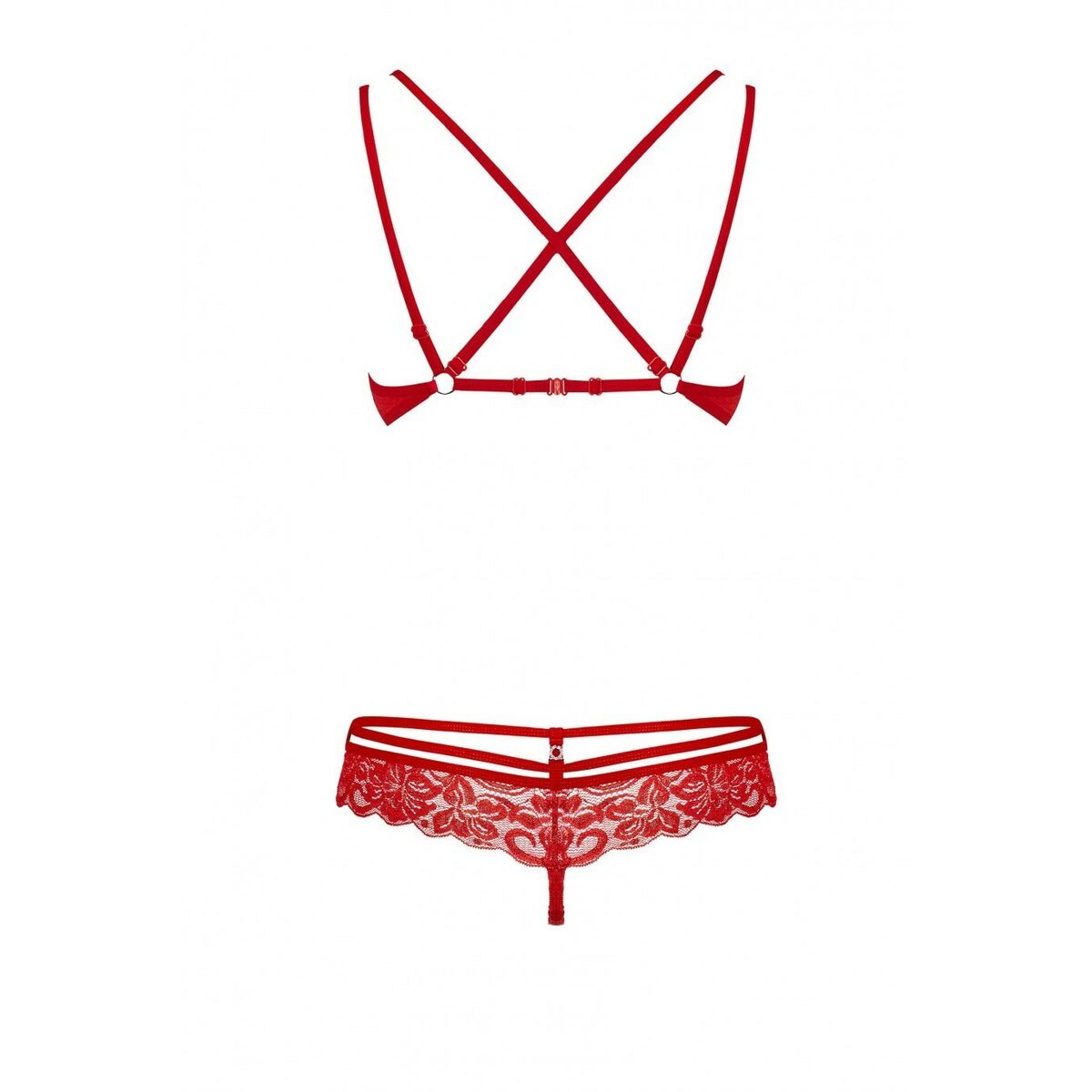 Set di Lingerie Obsessive 860 Rosso S/M